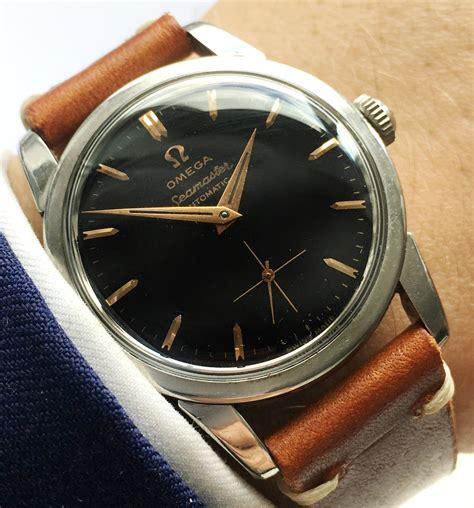 omega seamaster black yellow|omega seamaster black dial vintage.